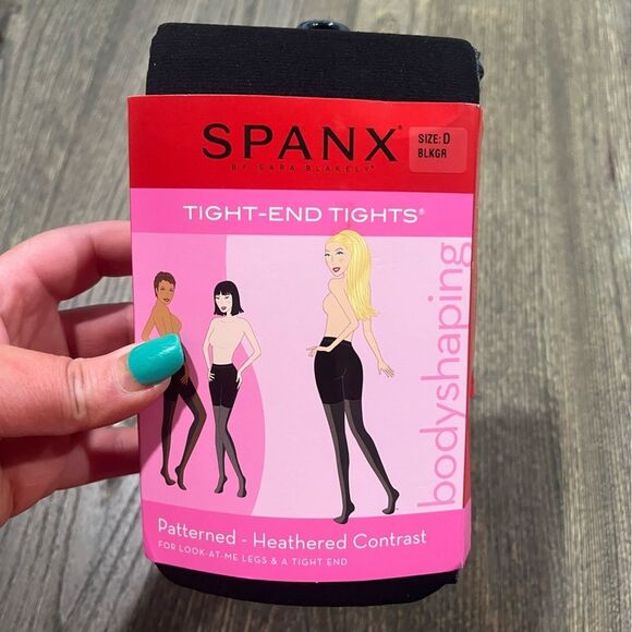 SPANX Other - NWT Spanx Womens Heathered Contrast Tight-End Tights Stretch Black Gray Size D